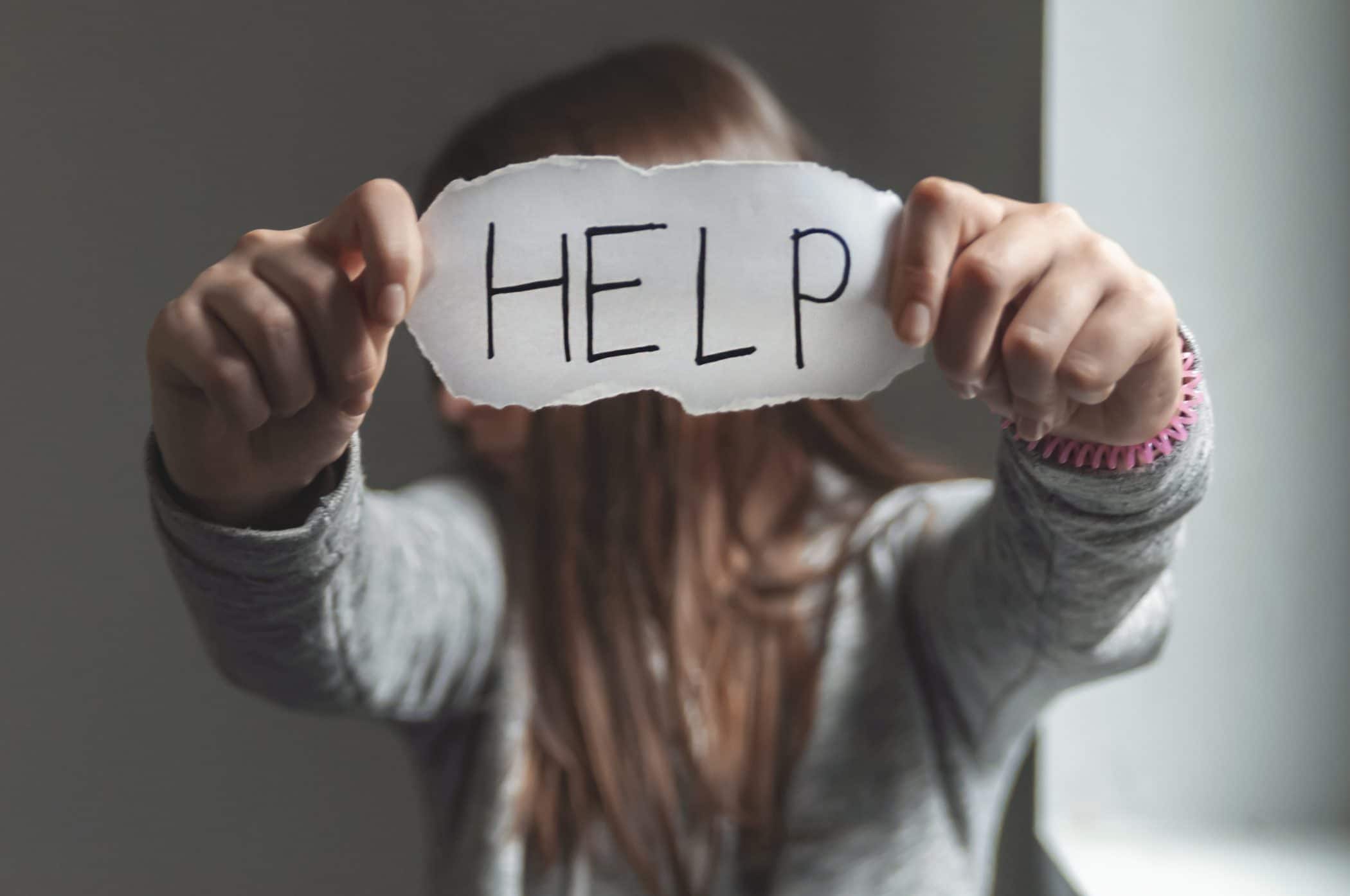 Girl asking for help